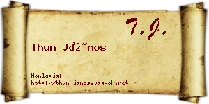 Thun János névjegykártya